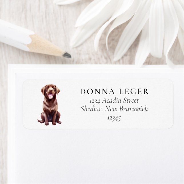 Chocolate Labrador Dog Address Return Address Label (Insitu)