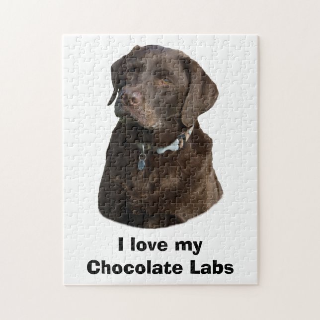 Chocolate Labrador dog photo portrait Jigsaw Puzzle (Vertical)