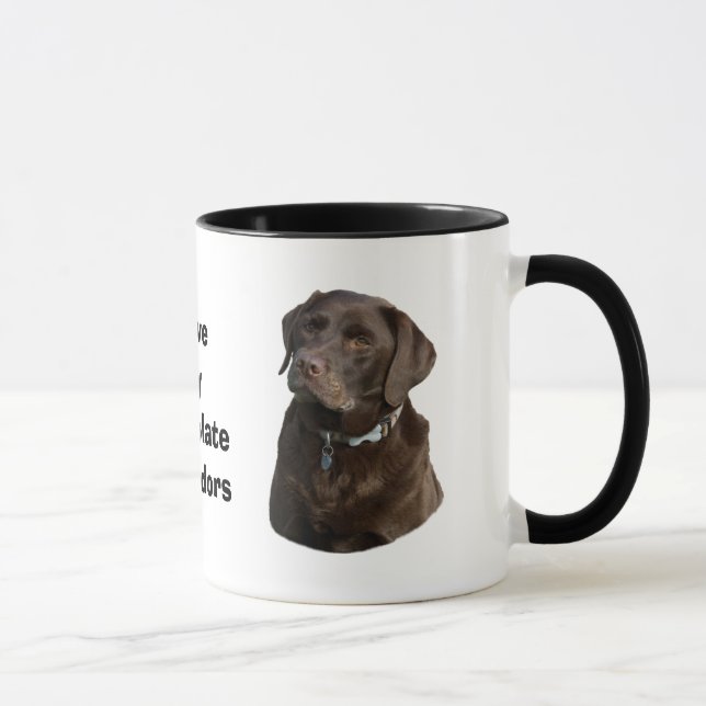 Chocolate Labrador dog photo portrait Mug (Right)