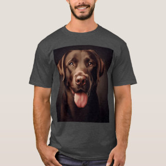 Chocolate Labrador Dog Portrait family T-Shirt