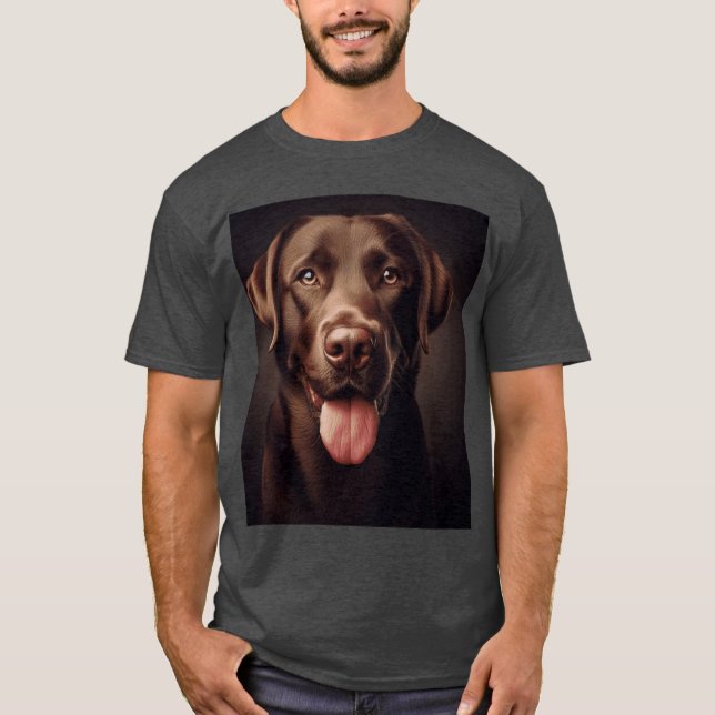 Chocolate Labrador Dog Portrait family T-Shirt (Front)
