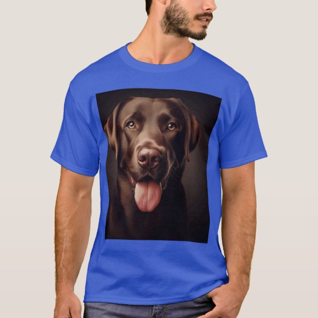 Chocolate Labrador Dog Portrait friends T-Shirt (Front)