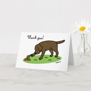 Chocolate Labrador Friendly Thank You Card