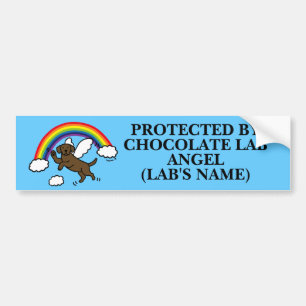 Chocolate Labrador Guardian Angel (Rainbow Bridge) Bumper Sticker