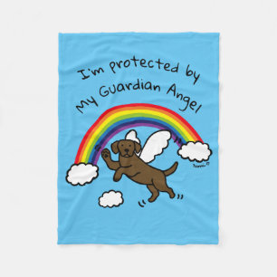 Chocolate Labrador Guardian Angel (Rainbow Bridge) Fleece Blanket