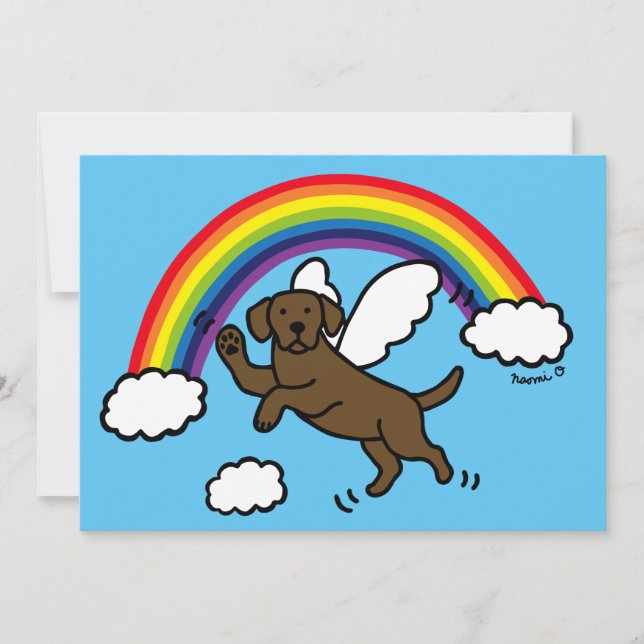 Chocolate Labrador Guardian Angel Thank You Card (Front)