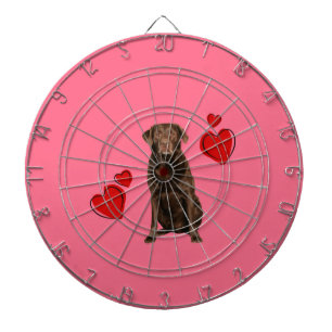 Chocolate Labrador Happy Valentine's Day Dartboard
