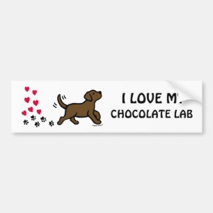 Chocolate Labrador Heart Valentine Sticker