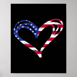 Chocolate Labrador Labs Patriotic American Flag 4t Poster