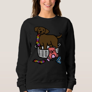 Chocolate Labrador Laundry Basket Sweatshirt