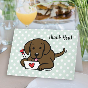 Chocolate Labrador Love Letter Thank You Card