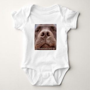 Chocolate Labrador Nose Closeup Baby Bodysuit