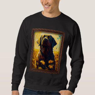 Chocolate Labrador Painting Sunflower Flower Mom W Sweatshirt
