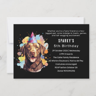 Chocolate Labrador Paw-ty: A Birthday Bash Invitation