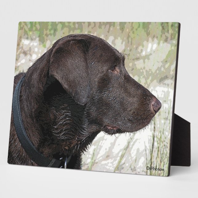 Chocolate Labrador Profile Plaque (Side)