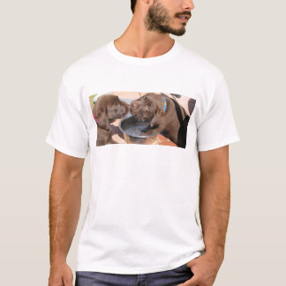 Chocolate Labrador Puppies Play T-Shirt