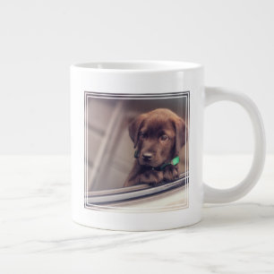 Chocolate Labrador Puppy In Car Large Coffee Mug