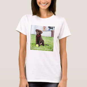 Chocolate Labrador Puppy With Tennis Ball T-Shirt