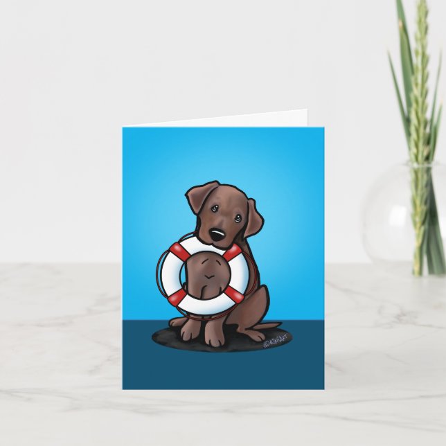 Chocolate Labrador Rescue Card (Front)