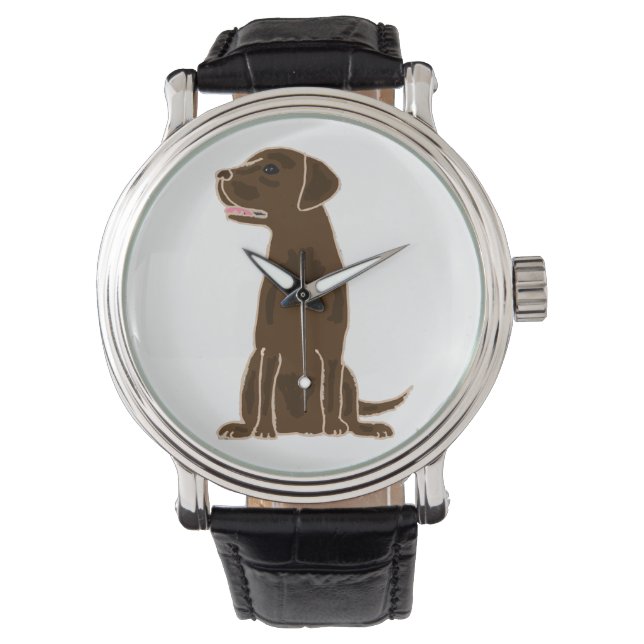 Chocolate Labrador Retriever Art Watch (Front)