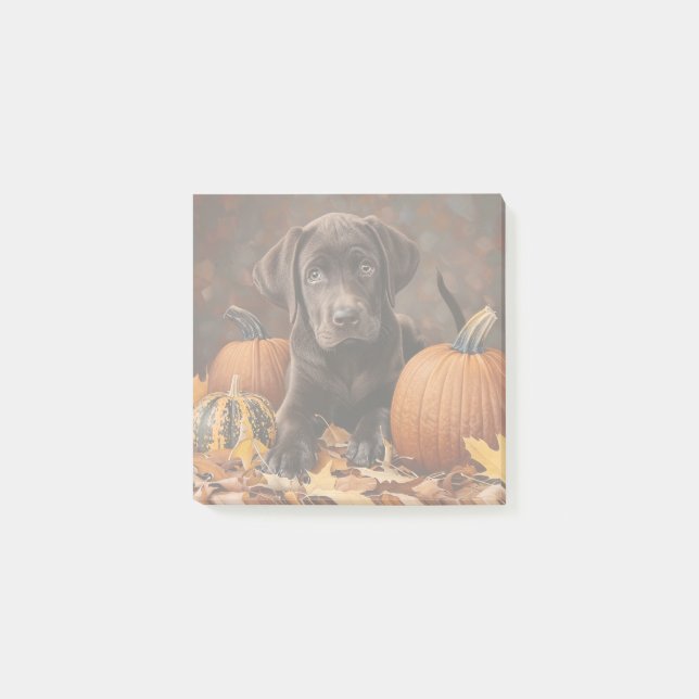 Chocolate Labrador Retriever Autumn Post-it Notes (Front)