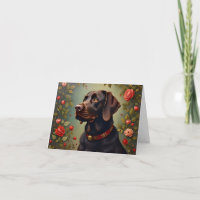 Chocolate Labrador Retriever Blank Card