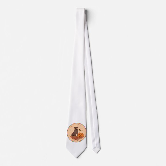 Chocolate Labrador Retriever Boo! Tie (Front)