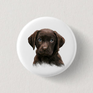 Chocolate Labrador Retriever Brown 3 Cm Round Badge