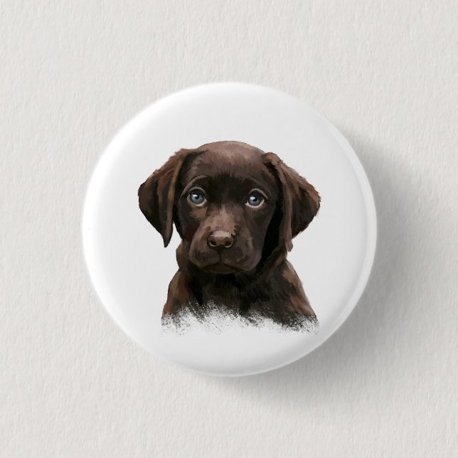 Chocolate Labrador Retriever Brown 3 Cm Round Badge (Front)