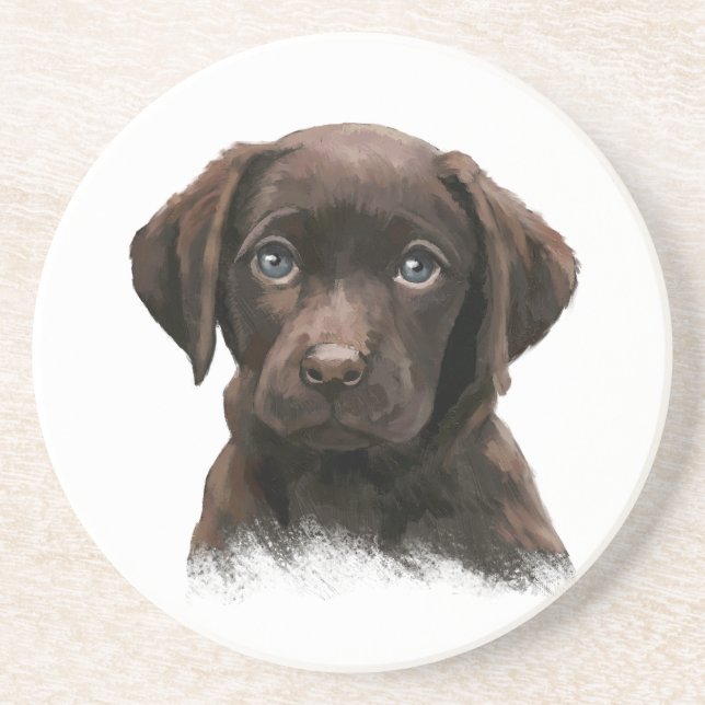 Chocolate Labrador Retriever Brown Coaster (Front)