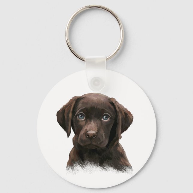 Chocolate Labrador Retriever Brown Key Ring (Front)