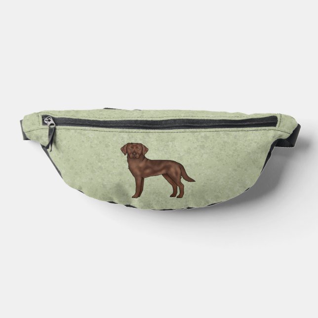 Chocolate Labrador Retriever Brown Lab Dog Green Bum Bags (Lay Down)