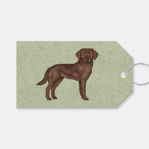 Chocolate Labrador Retriever Brown Lab Dog Green Gift Tags