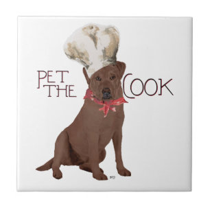 Chocolate Labrador Retriever Chef Ceramic Tile