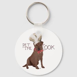 Chocolate Labrador Retriever Chef Key Ring