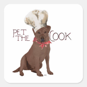 Chocolate Labrador Retriever Chef Square Sticker