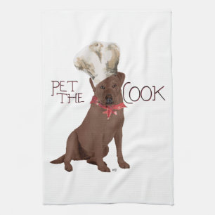 Chocolate Labrador Retriever Chef Tea Towel