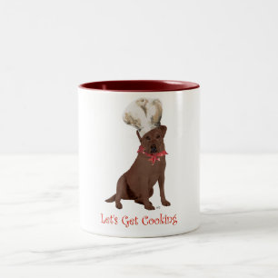 Chocolate Labrador Retriever Chef Two-Tone Coffee Mug
