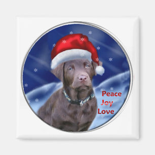 Chocolate Labrador Retriever Christmas Gifts Magnet