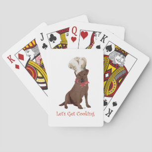 Chocolate Labrador Retriever Cooking Playing Cards