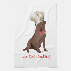 Chocolate Labrador Retriever Cooking Tea Towel