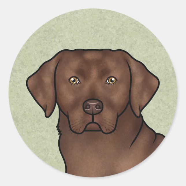 Chocolate Labrador Retriever Cute Lab Dog Portrait Classic Round Sticker (Front)