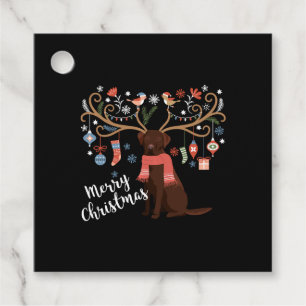 Chocolate Labrador Retriever Dog Christmas Favour Tags