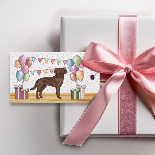 Chocolate Labrador Retriever Dog Colourful Birthda Gift Tags