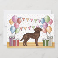 Chocolate Labrador Retriever Dog Colourful Birthda