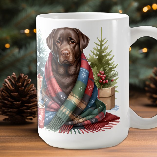 Chocolate Labrador Retriever Dog Cute Holiday Coffee Mug (Creator Uploaded)
