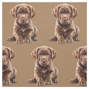 Chocolate Labrador Retriever Dog Fabric
