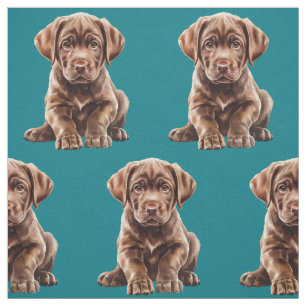 Chocolate Labrador Retriever Dog Fabric