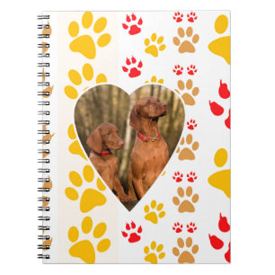 Chocolate Labrador Retriever Dog Hearts Paw Print Notebook