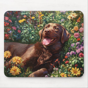 Chocolate Labrador Retriever Dog Lover Garden Mouse Pad